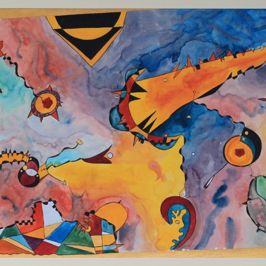 Peter Hemmlskamp, Weite,1989, Mischtechnik aus Papier, 70x100 cm